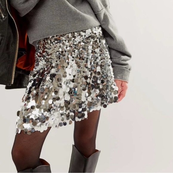 Free People Can't Get Enough Sequin Skirt - Picture 2 of 8